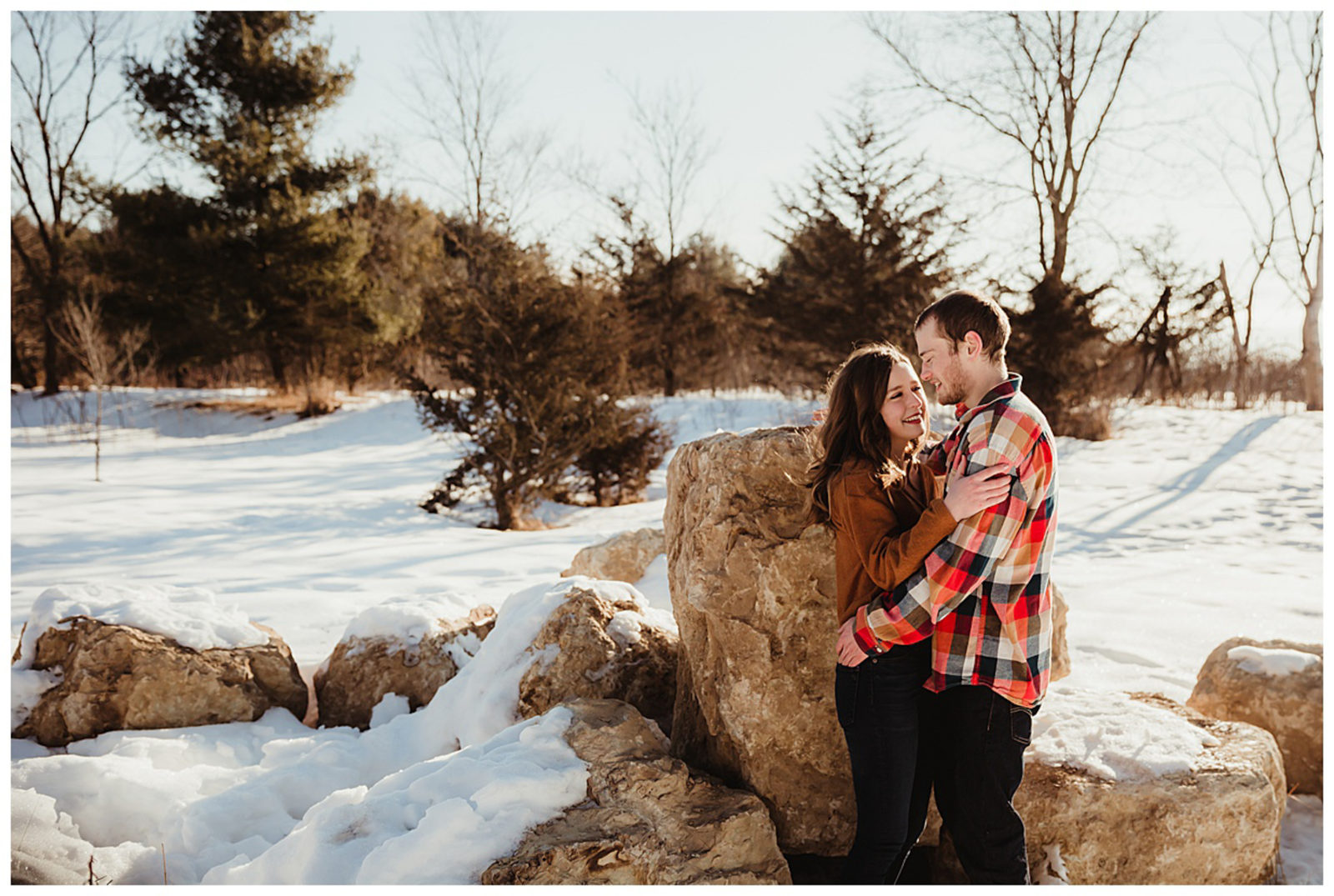 Cozy Winter Willow River Engagement Session